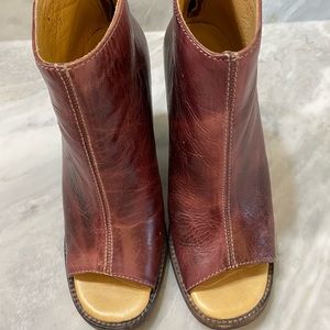 BED STU Open Toe Leather Bootie